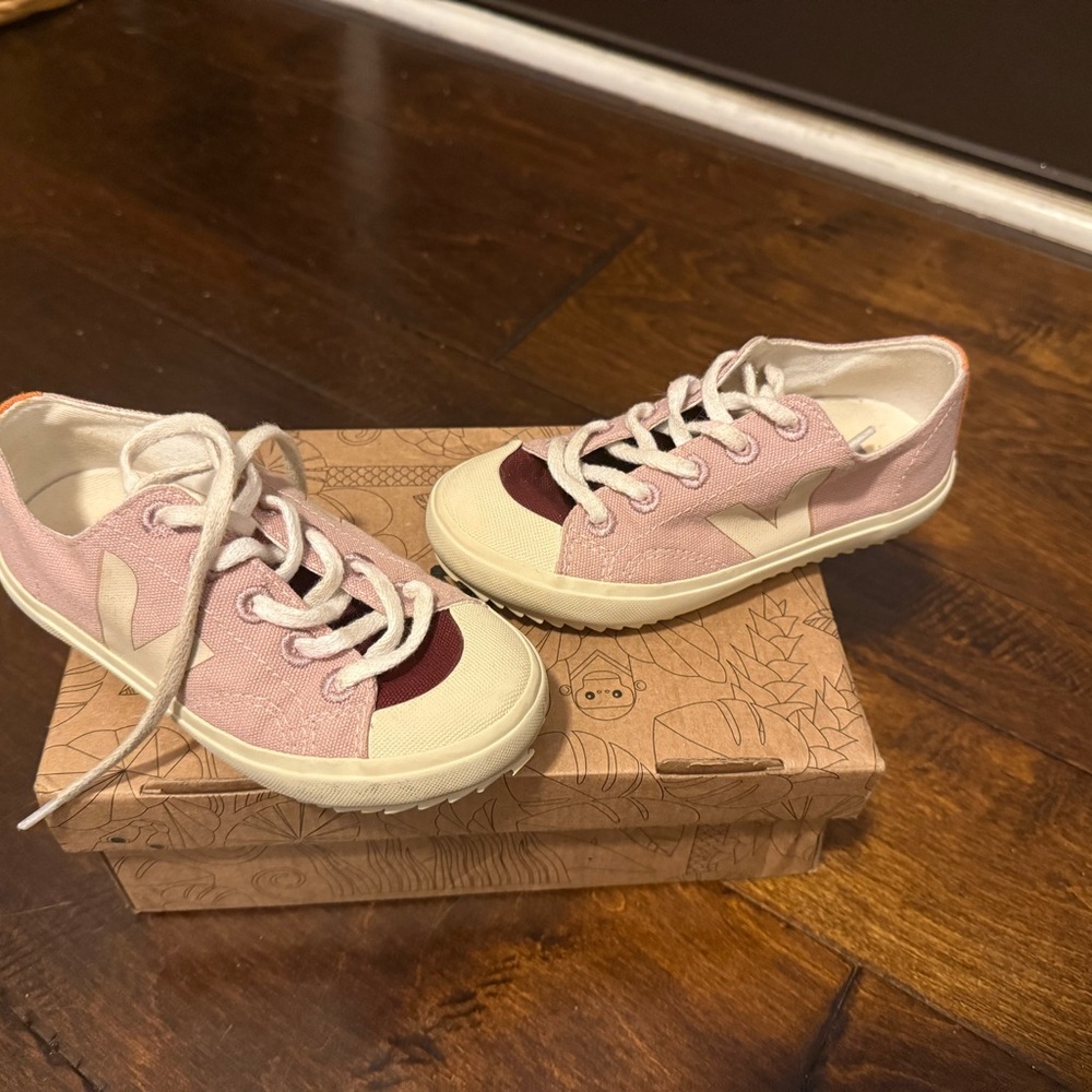 Pink and Cream Retro Sneakers